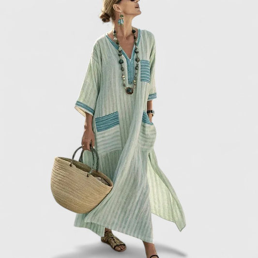 Women's Loose Fit Pocket Maxi Dress