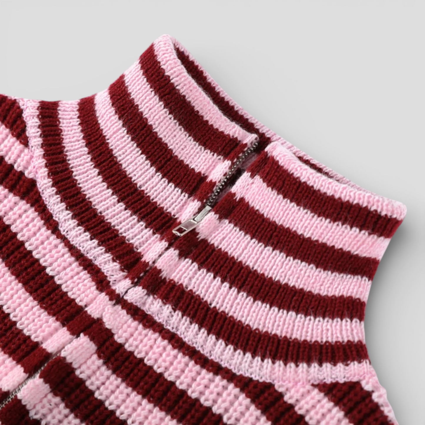 Pull Femme à Rayures Col Roulé