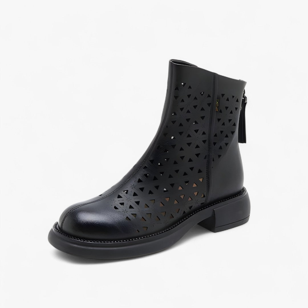Stivali estivi con plateau traforati e cerniera posteriore - Nero - cerniera estivi plateau posteriore shoes stivali stivali estivi summer shoes traforati - Concept Palermo