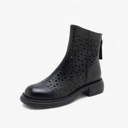 Stivali estivi con plateau traforati e cerniera posteriore - Nero - cerniera estivi plateau posteriore shoes stivali stivali estivi summer shoes traforati - Concept Palermo