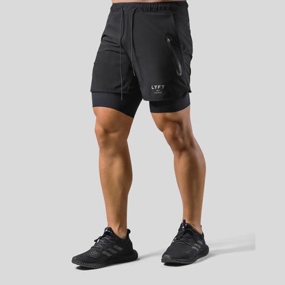 Mauro - Dual Layer Workout Short ajusté élégant avec couche extérieure respirante