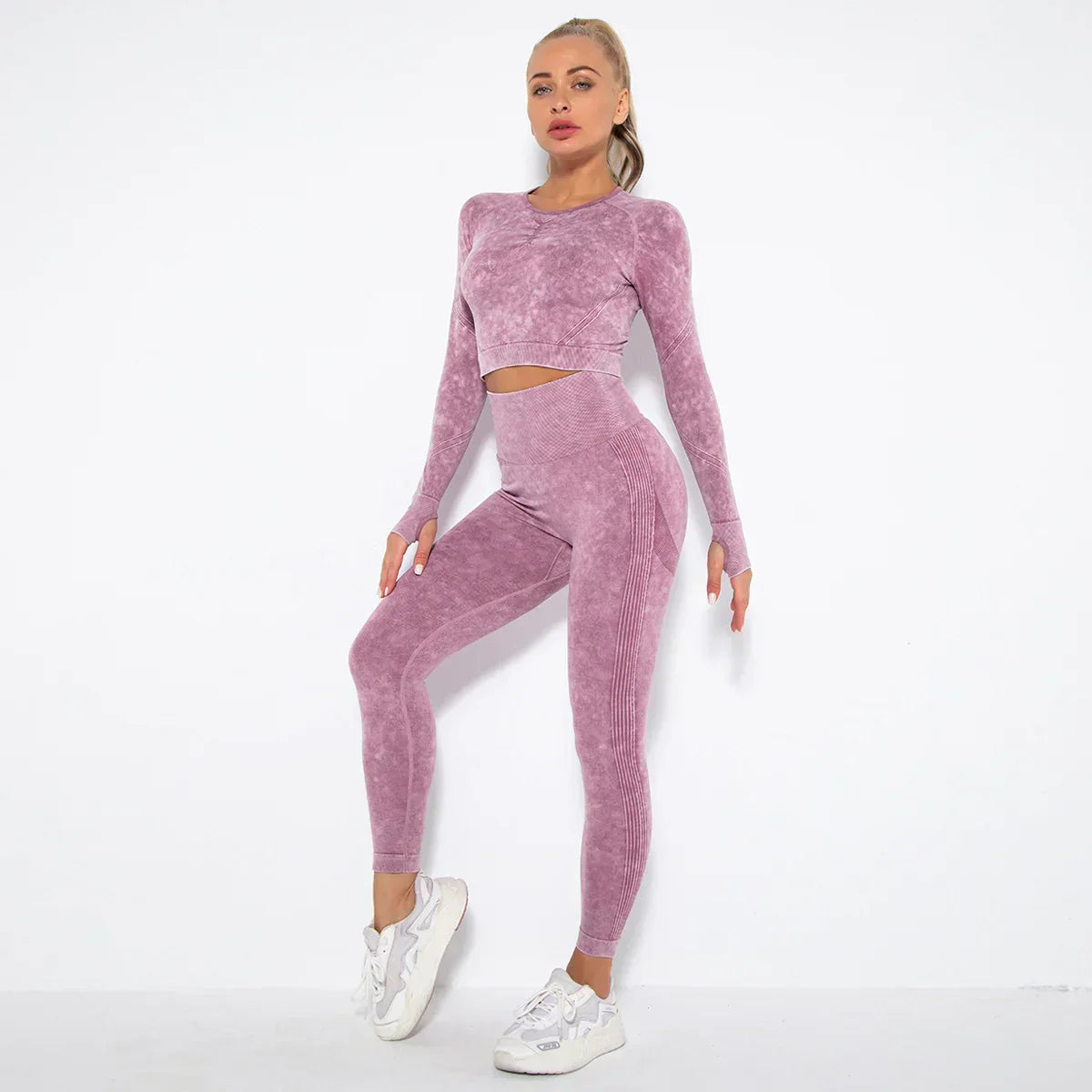 Zökkenőmentes Női Jóga Szett Cropped Top-pal - Nova