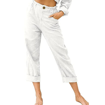 Amalia - Damen Baumwolle Cropped Hose