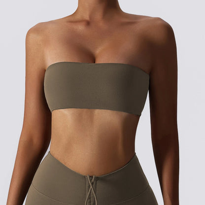 Strapless  Sports Bra Gym Top Women Quick-Drying Yoga Clothes Women Tube Top Fitness Chest Wrap Underwear Workout Bra Female