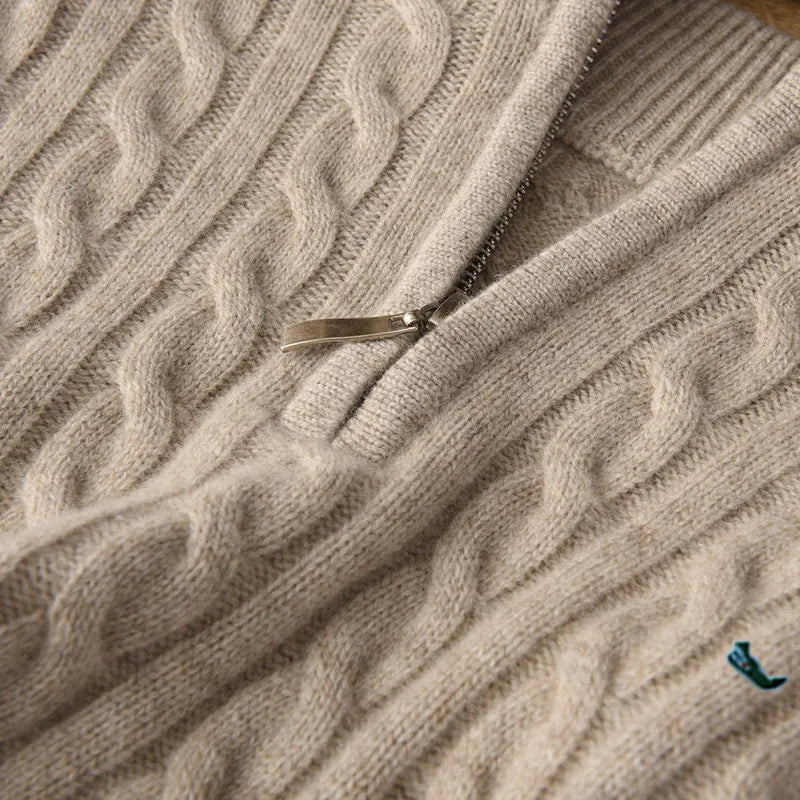Tom Hollinger | Halbhoher Kragen Reißverschluss Strickpullover