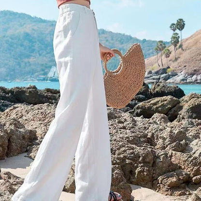 Pantalon Décontracté Élégant Femme – Pantalon Confort Classique à Jambe Large