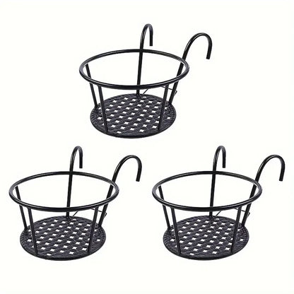 Hängende Balkon-Topfhalter mit Haken – 3er-Set