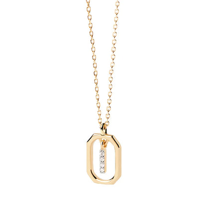 Collana Iniziale Personalizzata con Zirconi | Placcata in Oro – Ciondolo Lettera Alfabeto