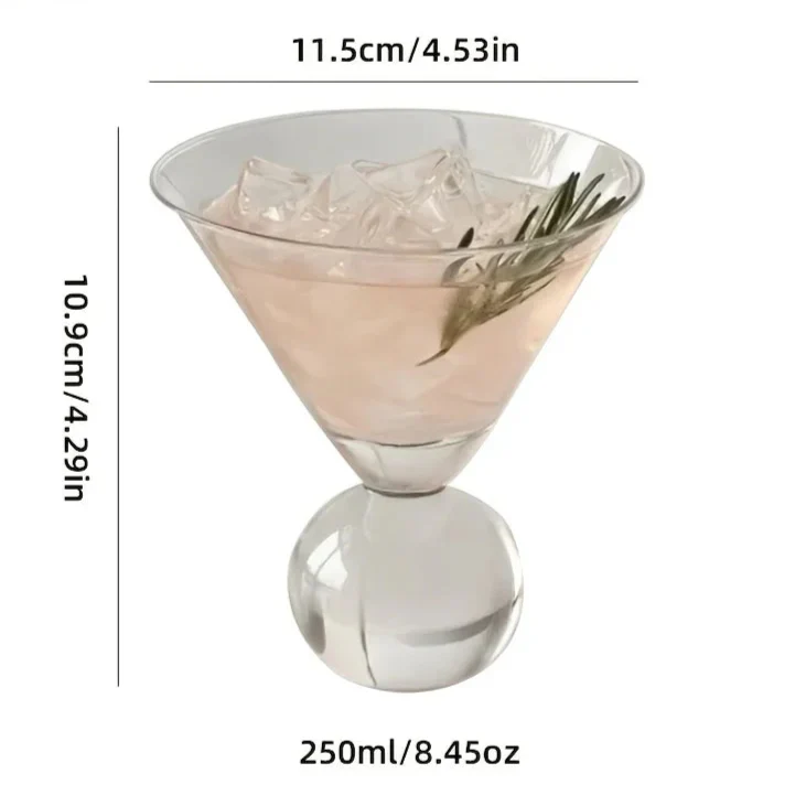 Martini Glass Crystal 4 in Elegant Cocktail Bar Drinking Glassware Refined Globe Design | Thomler