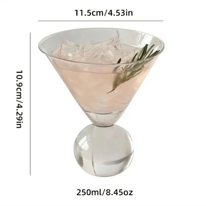 Martini Glass Crystal 4 in Elegant Cocktail Bar Drinking Glassware Refined Globe Design | Thomler