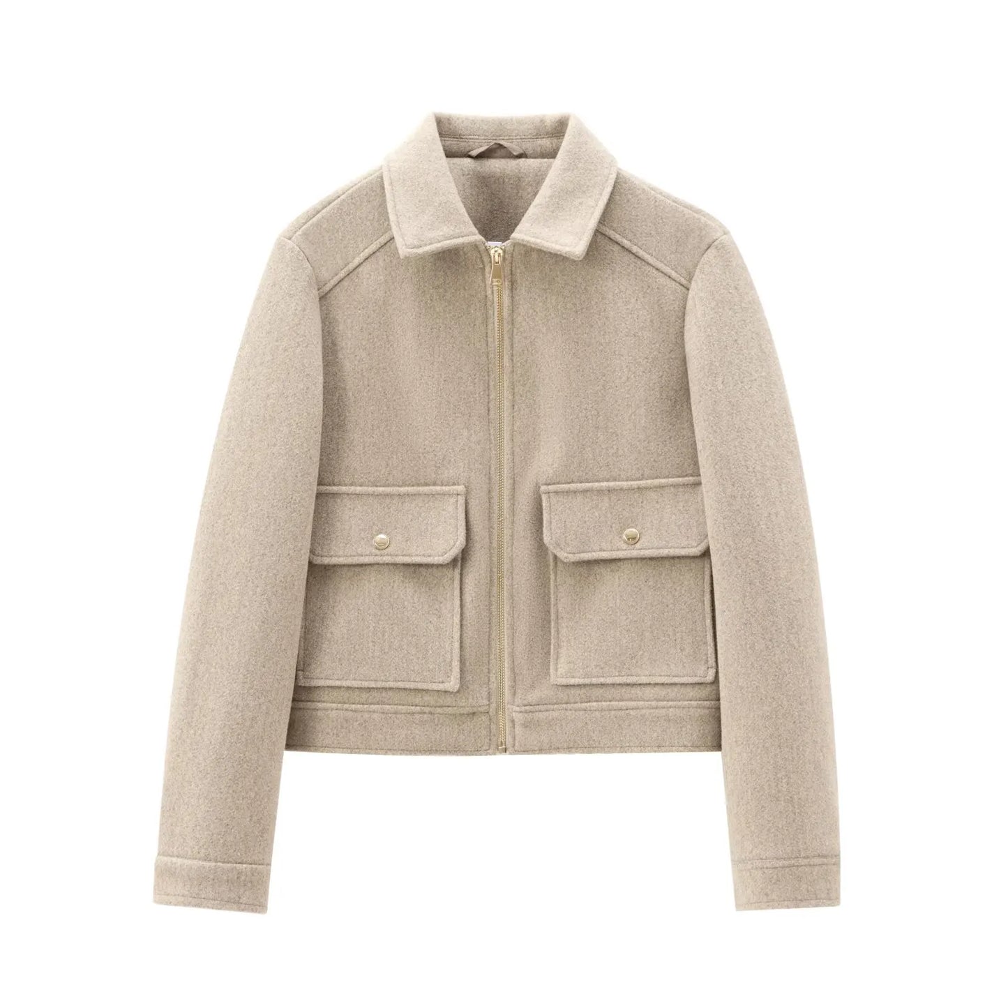 Emily | Women Zippered Wool Bomber jacket
