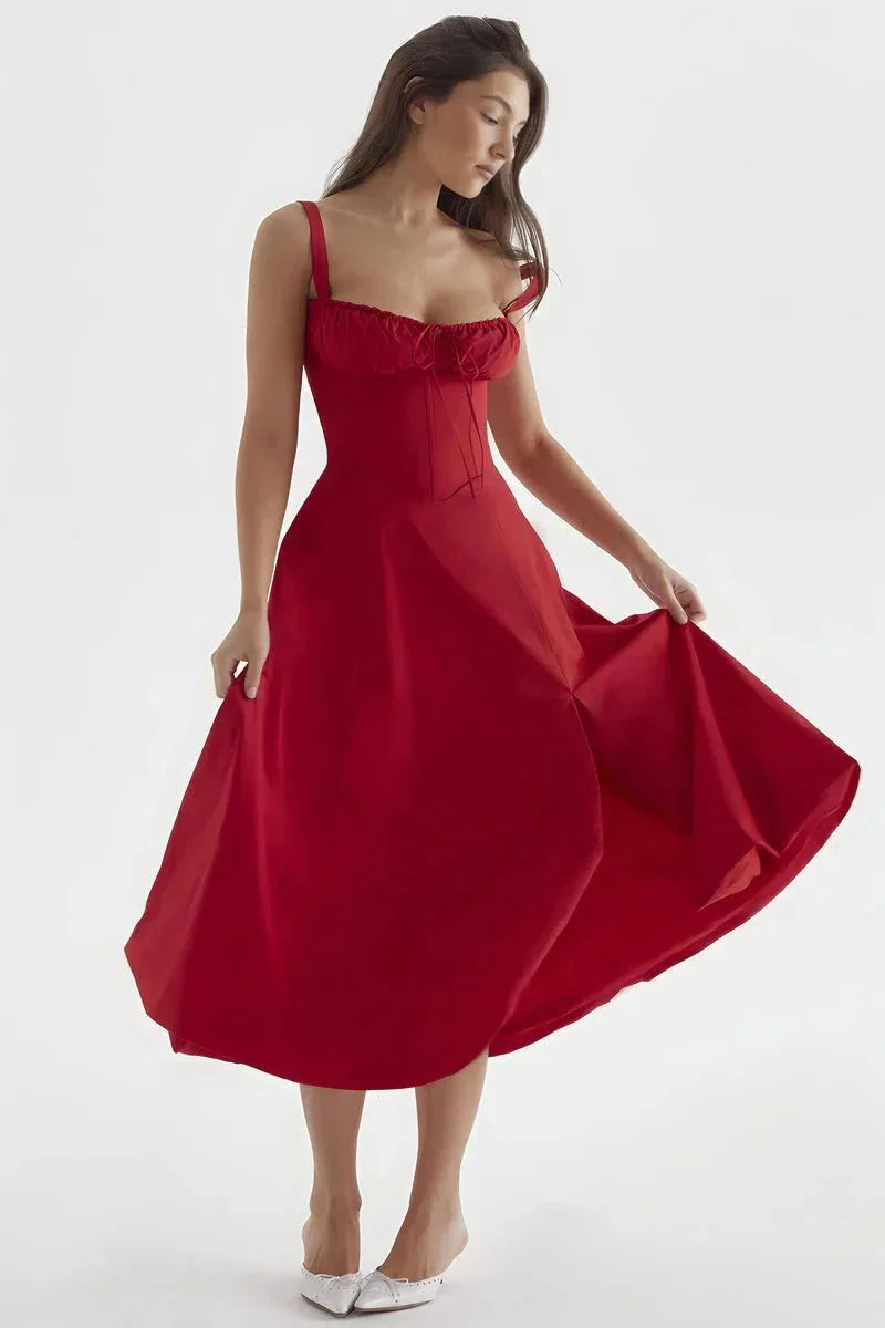 Damen Sommer Trägerkleid | Midi