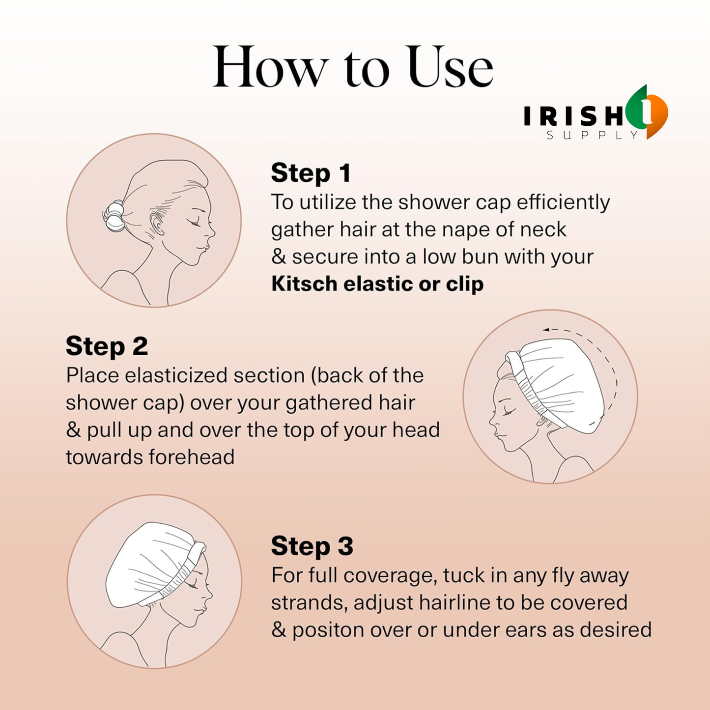 SILKLOCK Waterproof Satin Shower Cap