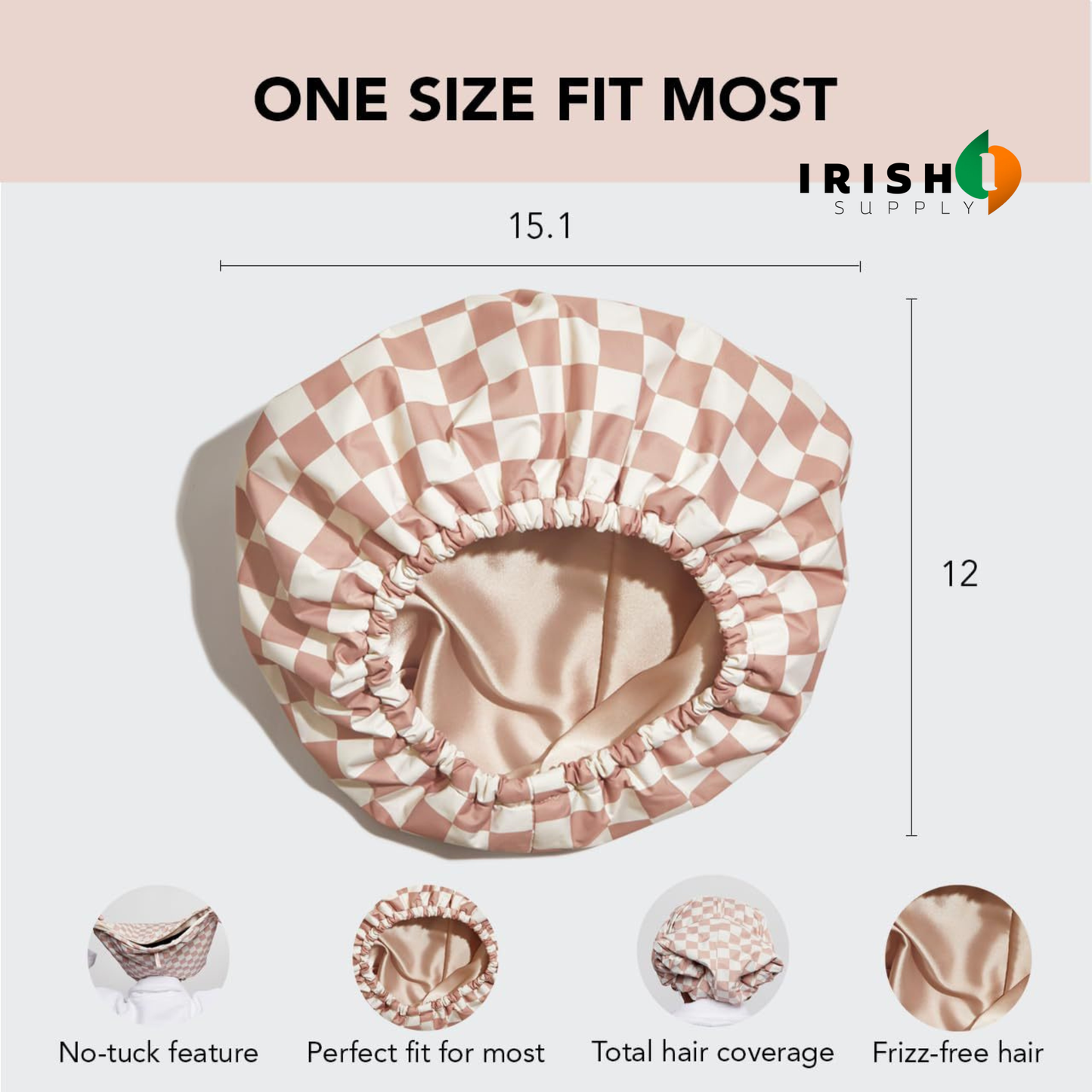 SILKLOCK Waterproof Satin Shower Cap