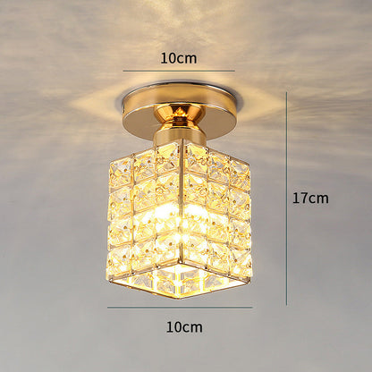 Elara | Plafondlamp – Modern Kristal Design in Goud & Glas