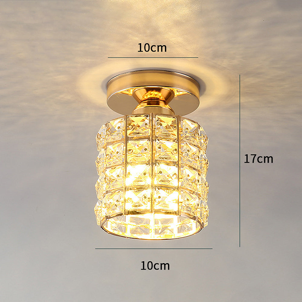 Elara | Plafondlamp – Modern Kristal Design in Goud & Glas