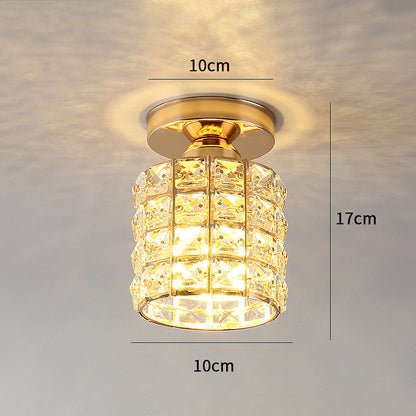 Elara | Plafondlamp – Modern Kristal Design in Goud & Glas