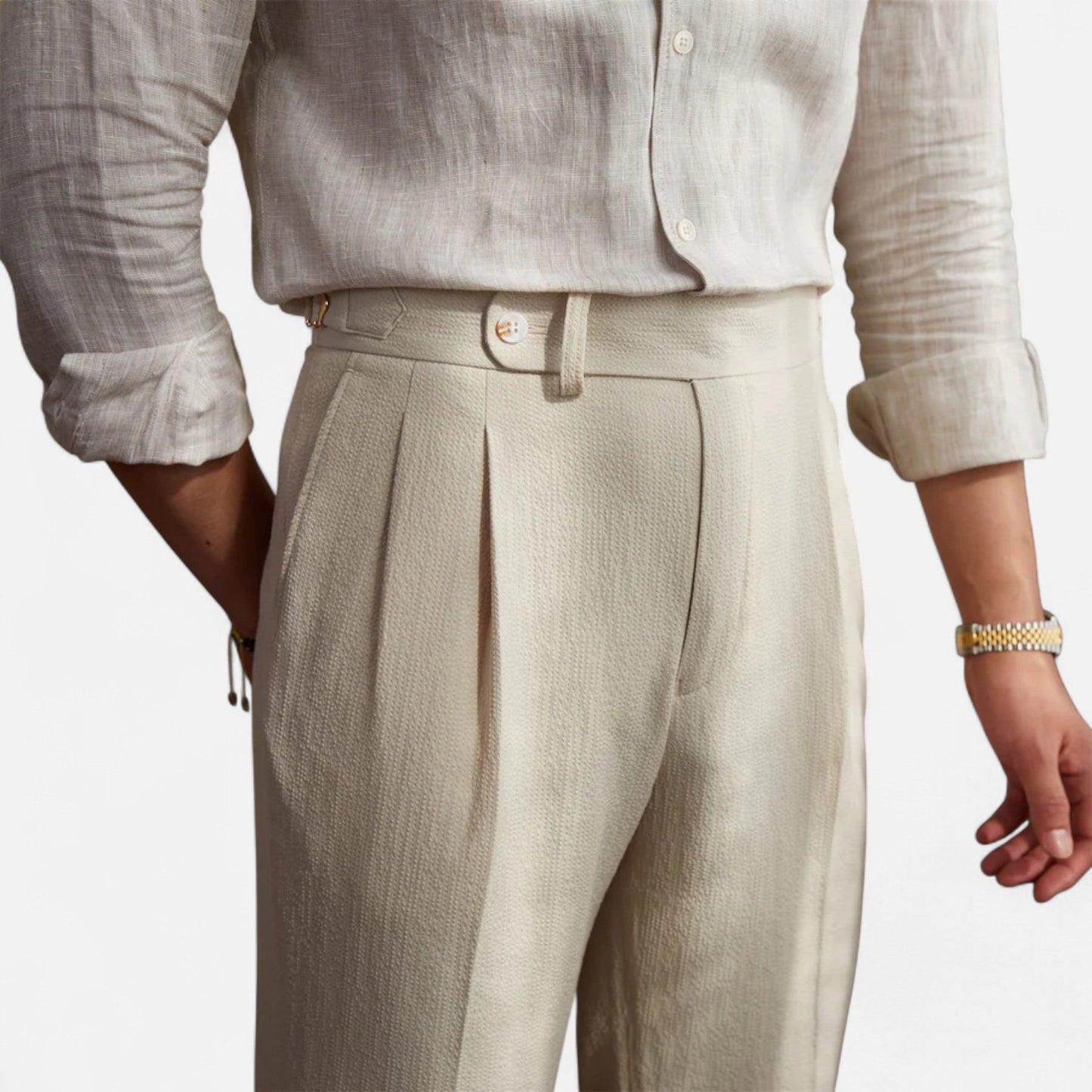 Pantalons taille haute pour hommes