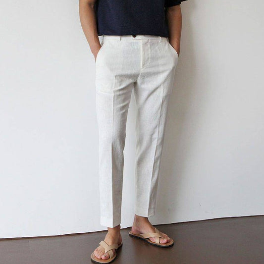 Elegante Pantalone Uomo Gamba Dritta Tasche Laterali