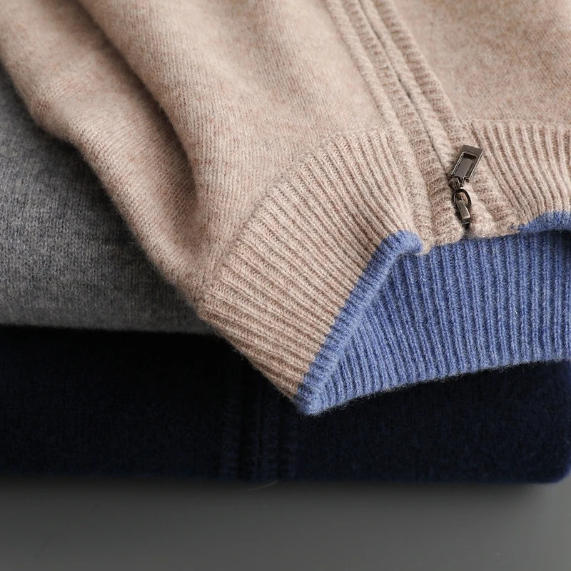Men's cashmere zip jacket Warm and elegant - Perfect for autumn