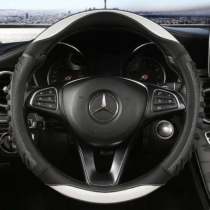 ROADGRIP – Premium steering wheel cover made of honeycomb leather, non-slip & ergonomic Vestragear