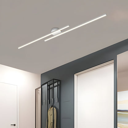 SUENTA Moderne Aluminium Halbbündige Langstreifen LED Deckenleuchte Weiß Weißes Licht