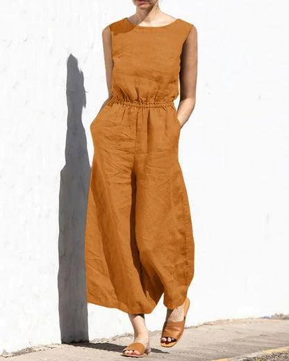 Chloé – Combinaison sans manches à jambes larges femme
