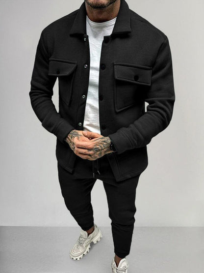 Men’s Suede Shirt Trousers Set 1+1 Free Offer – Casual Luxury Comfortable Breathable Stylish Smart Everyday Outfit Fit
