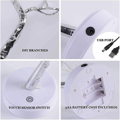 Auralyn – 108 LED Bonsai Tafellamp met Afstandsbediening en USB