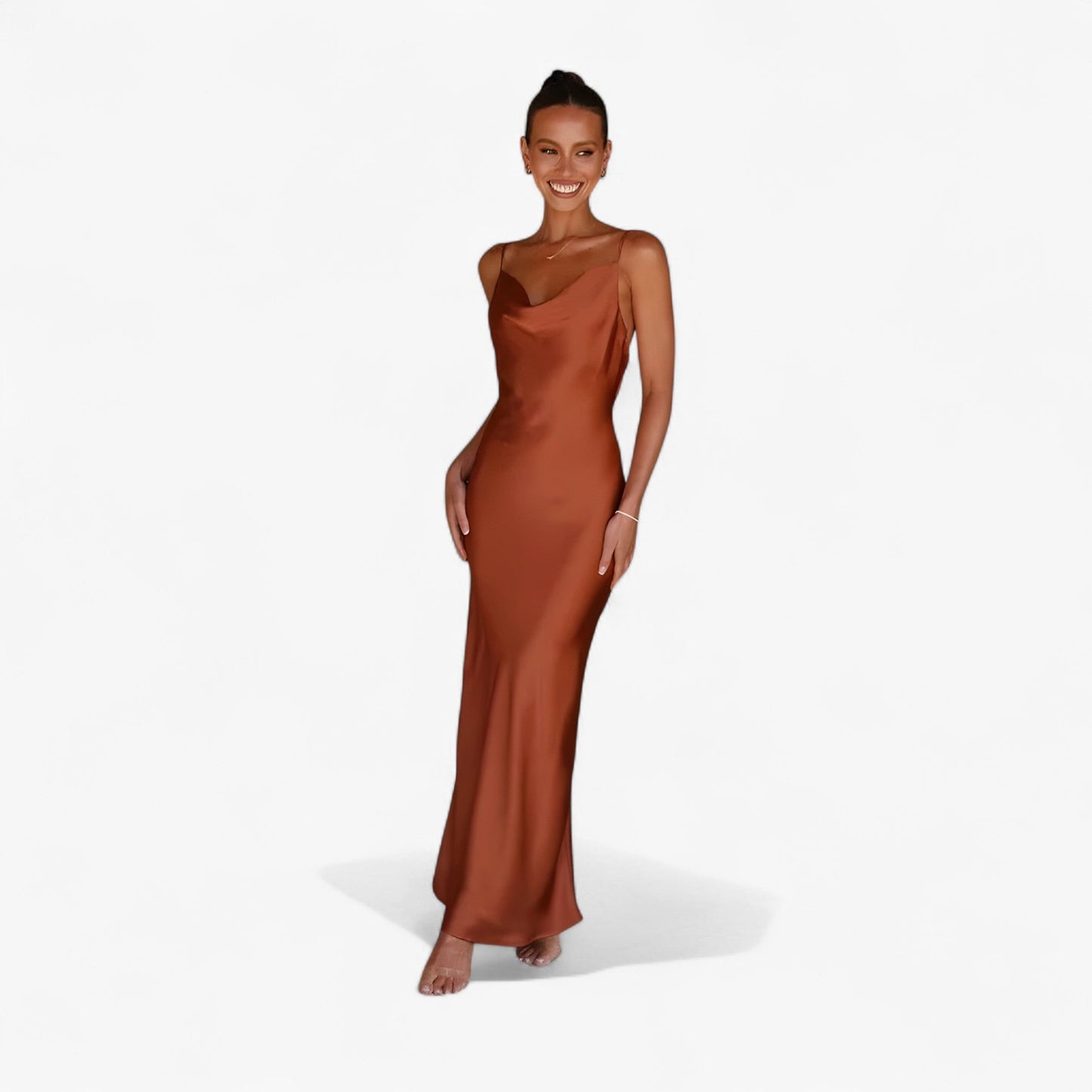 Elegant Floor-Length Silk Dress