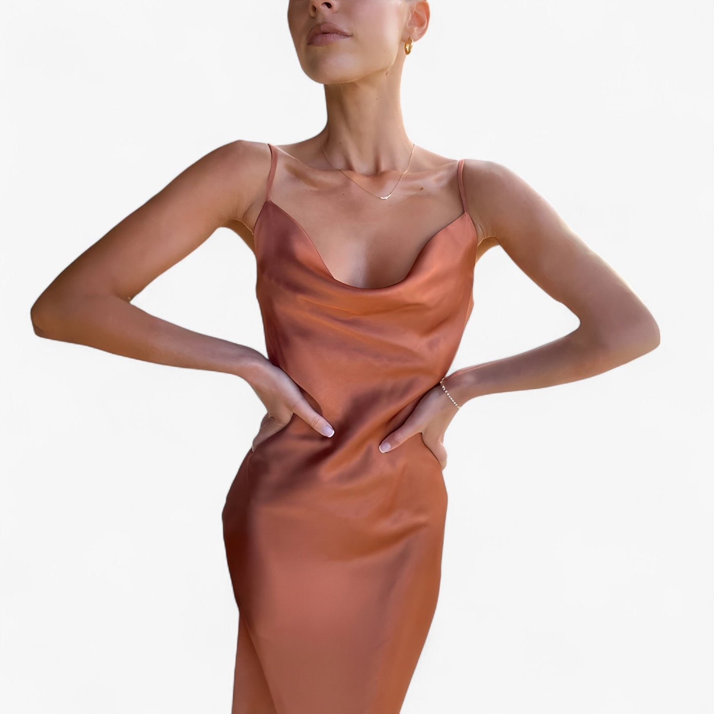 Elegant Floor-Length Silk Dress