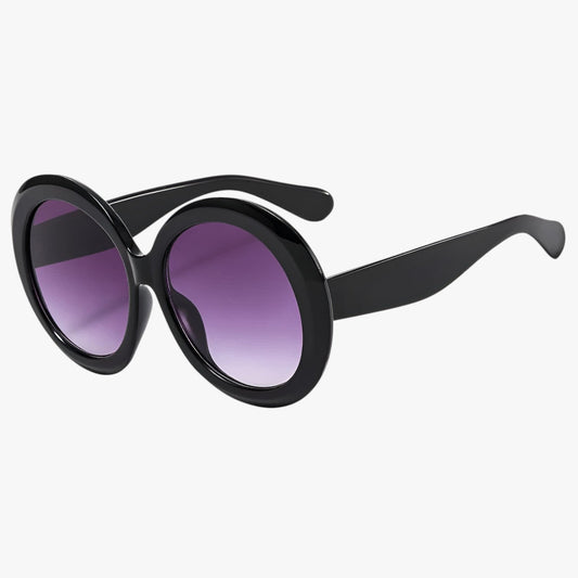 Occhiali da Sole Rotondi Oversize Lusso Donna - Protezione UV400 - C1 Nero Grigio Come nella foto - Fashion Sunglasses occhiali occhiali sole oversize rotondi Round Sun Glasses sole sun glasses sunglasses - Concept Palermo