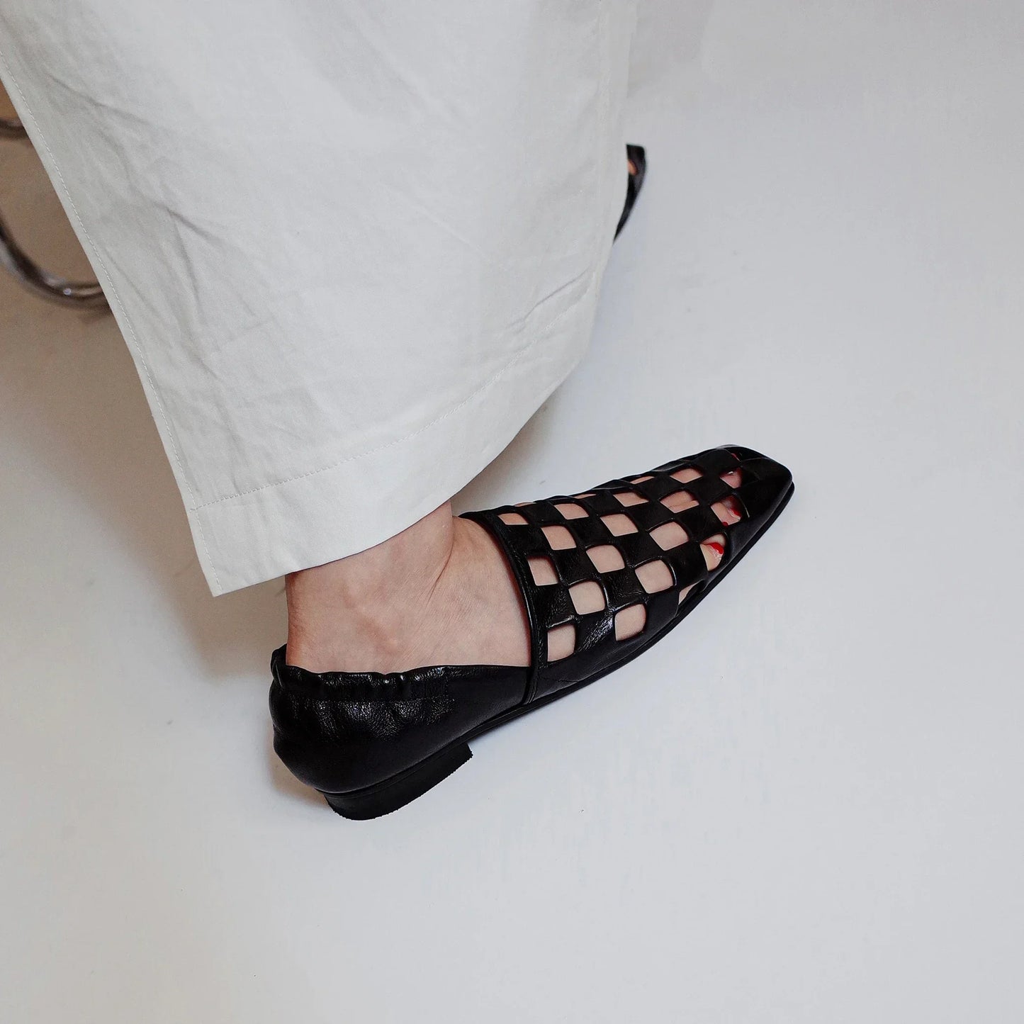 Ravello Checkered Leather Mules