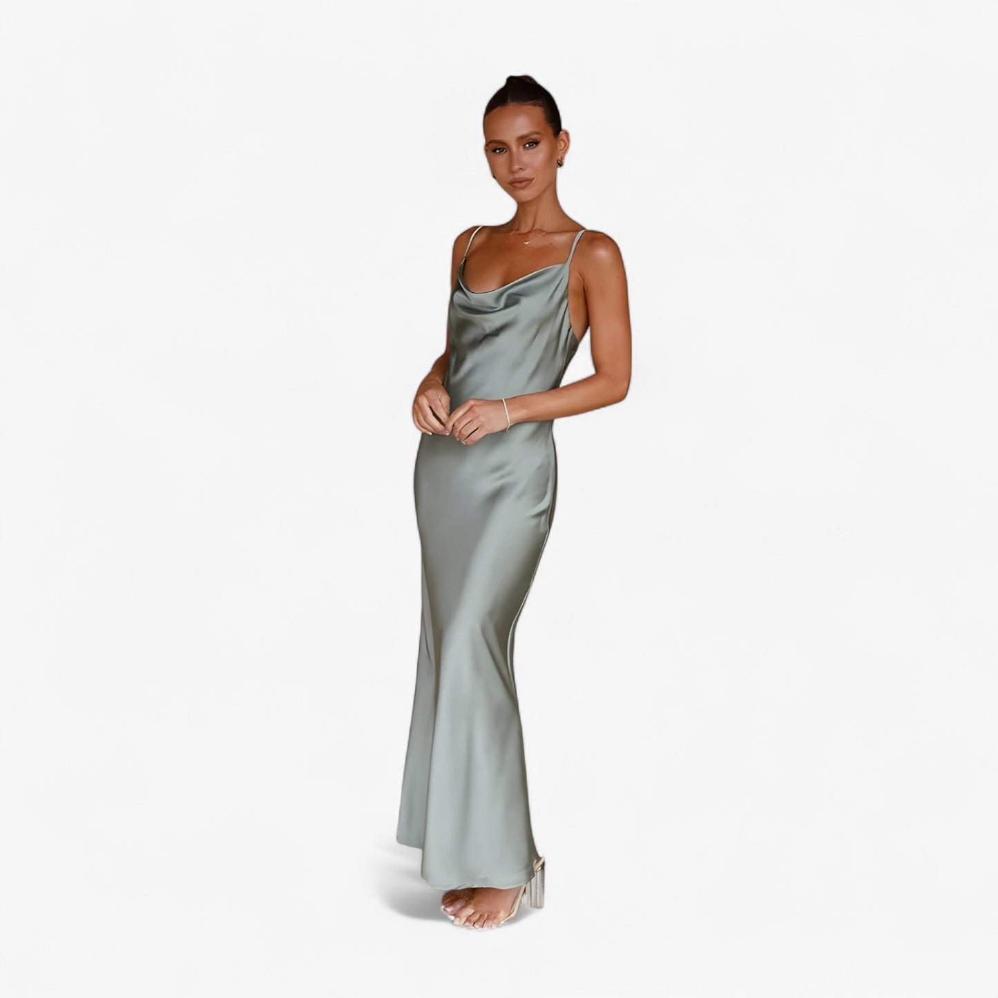 Elegant Floor-Length Silk Dress