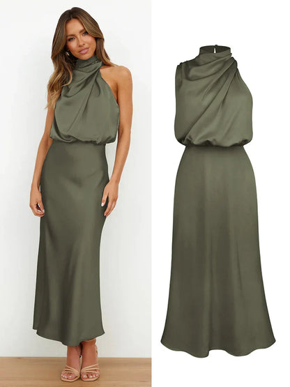 Damen Elegantes Asymmetrisches Kleid | Midi