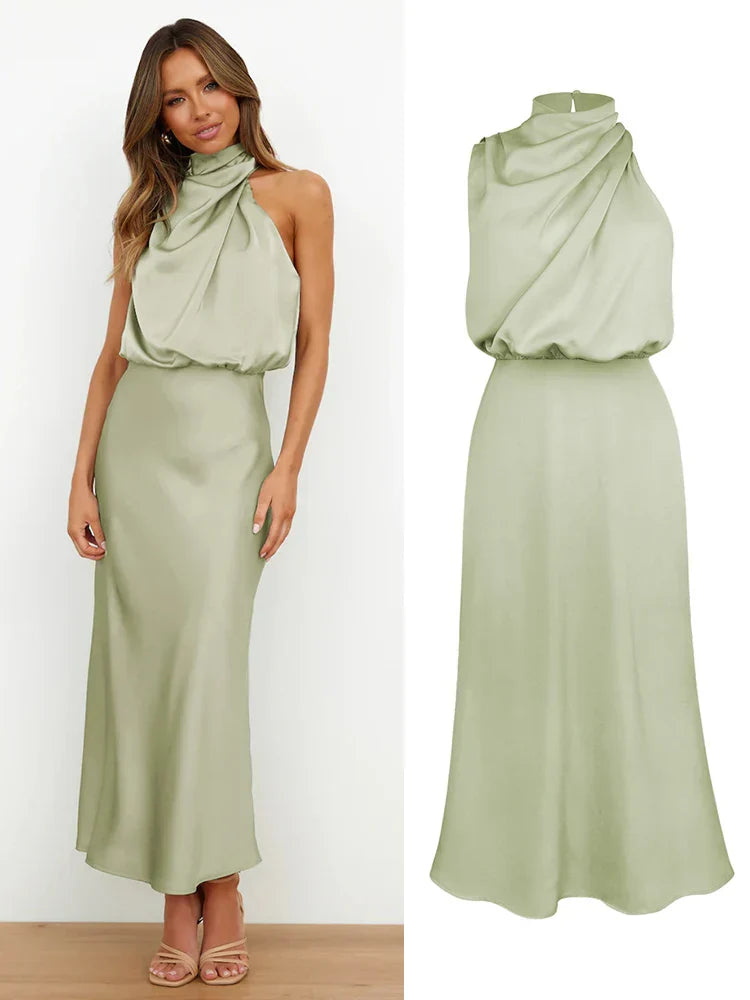 Damen Elegantes Asymmetrisches Kleid | Midi