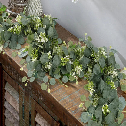 Garland Faux Eucalyptus 70 in Greenery Home Decor Wedding Party Table Mantel Staircase Accent | Thomler