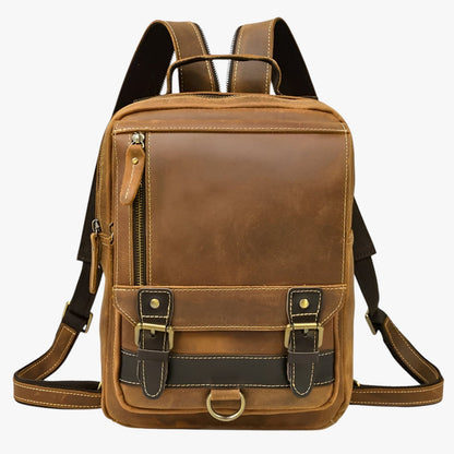 Jake | Vintage læder rygsæk med dobbelt anvendelse - 1038-rødbrun - bags - {{ product_tags }