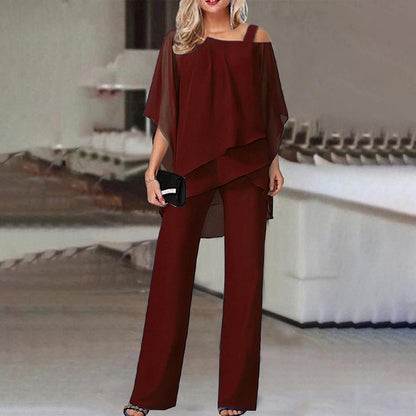 Women’s Elegant Cold-Shoulder Jumpsuit – Timeless Style for Special Moments