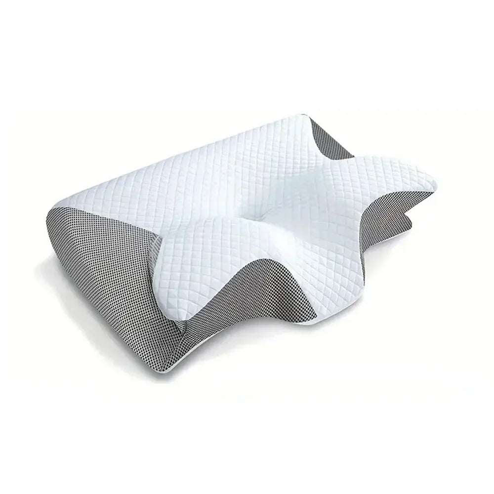 Ergonomisk Pude i Memory Foam | 2-i-1 Design til Nakkesmerter og Komfortabel Søvn