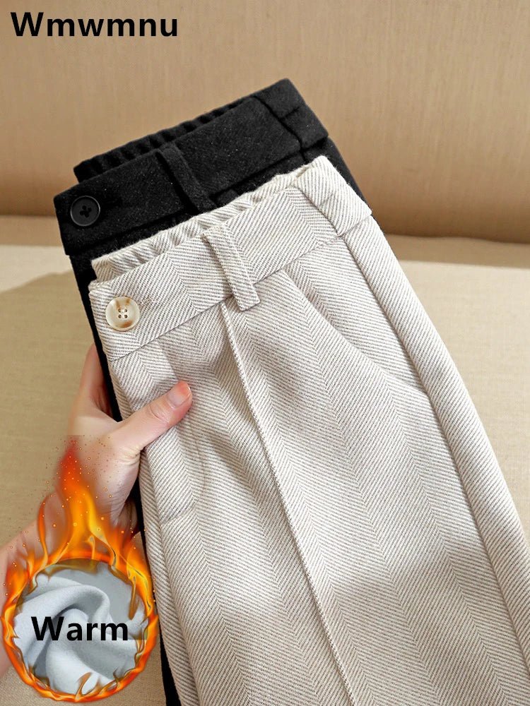 Women's Wool Mix Straight Leg Trousers