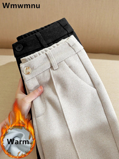 Women's Wool Mix Straight Leg Trousers