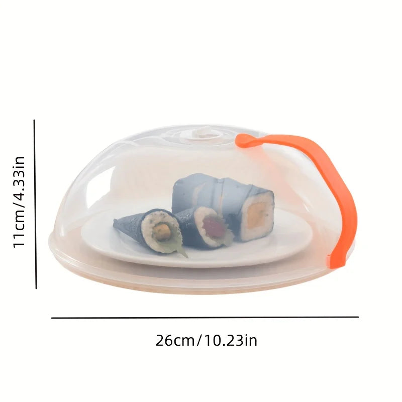 1pc Microwave Food Cover - Splash Proof With Steam Vents & Handle Easy Grip Kitchen Bowl Tray Cover | 24-hour Shipping