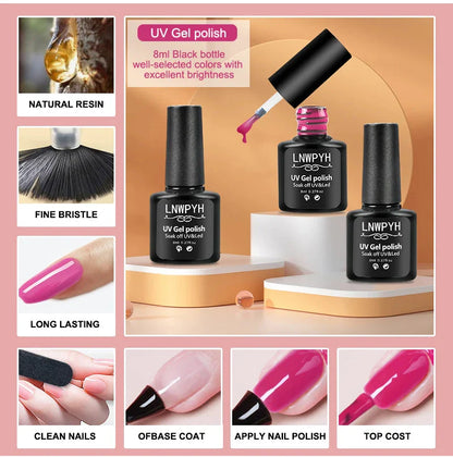 Gelnagellakset met UV-nagellamp Elektrische nagelboormachine Losweken Gelnagelset Basis- en toplaag Gellak Nagelgereedschapset Zorenza