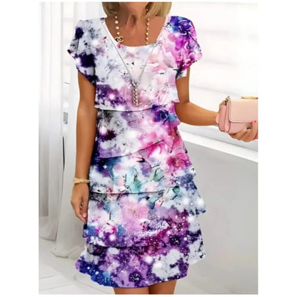 Karissa | Vestito corto stampato con volant