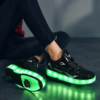 Dziecięce LED Wałek Buty | Świecące Buty Na Kółkach Z Ukrytymi Kółkami