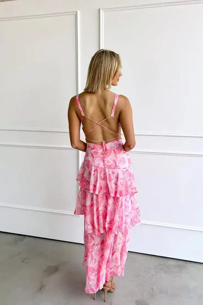 LISA | Elegante blomstrete midikjole