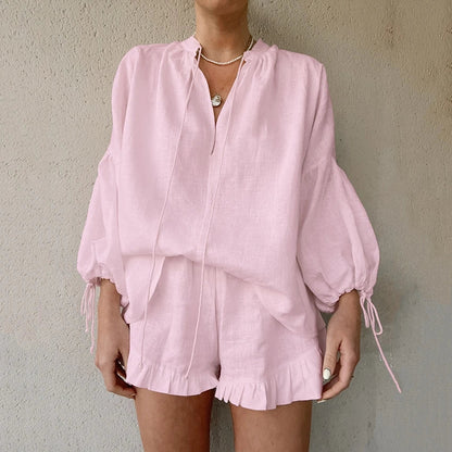 Sammy | Ruffle Linen Set