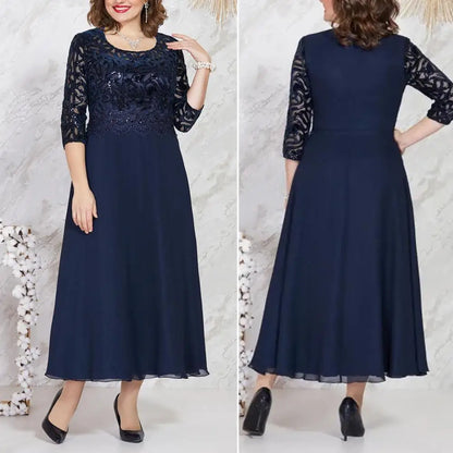 Plus Size Lace Chiffon Dress