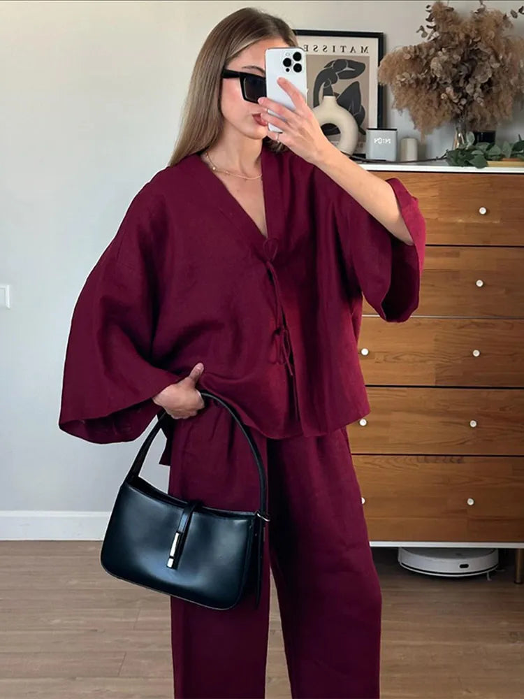 Soleya Linen Blend Two-Piece Set